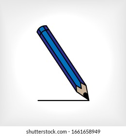 Pencil Icon. Write Symbol. Edit Sign . Stationery Element Illustration. Logo Component - Vector.