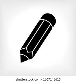 Pencil Icon. Write Symbol. Edit Sign . Stationery Element Illustration. Logo Component - Vector.