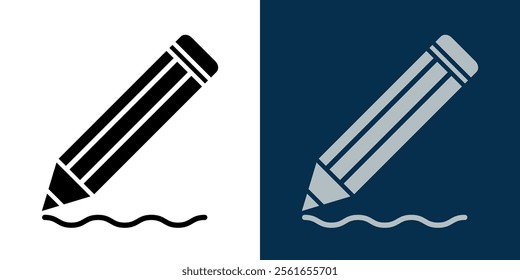 Pencil icon. Pencil writes. Signature icon. Letter. Text editing icon.