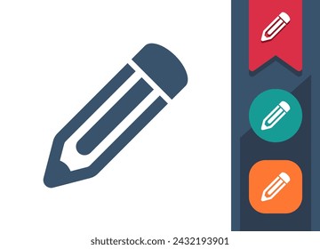 Pencil Icon. Writing. Professional, pixel perfect vector icon.