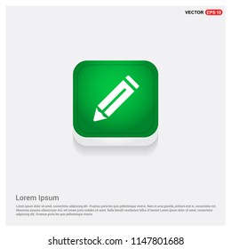 Pencil iconGreen Web Button - Free vector icon