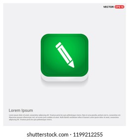 Pencil iconGreen Web Button - Free vector icon