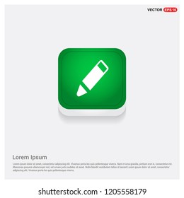 Pencil iconGreen Web Button - Free vector icon