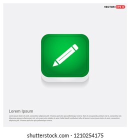 Pencil iconGreen Web Button - Free vector icon