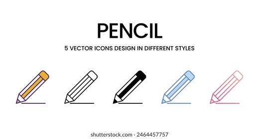 Pencil icons different style vector stock illustration