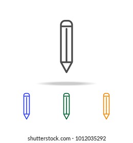 pencil icons. Element of education for mobile concept and web apps. Thin line  icon for website design and development, app development. Premium multi color icons on white background
