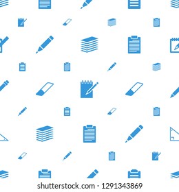 pencil icons pattern seamless white background. Included editable filled paper, notebook, check list, pen, eraser, triangle icons. pencil icons for web and mobile.