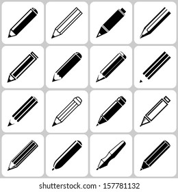 pencil icons set