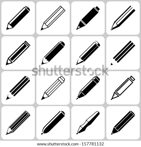 pencil icons set