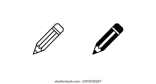 pencil icons set isolated white background vector stock illustration 