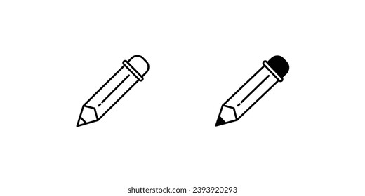 pencil icons set isolated white background vector stock illustration 