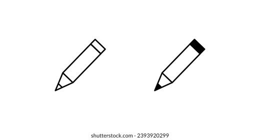 pencil icons set isolated white background vector stock illustration 