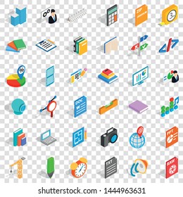 Pencil icons set. Isometric style of 36 pencil vector icons for web for any design