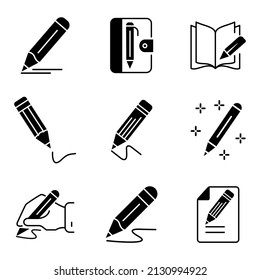 Pencil icons set . Pencil pack symbol vector elements for infographic web