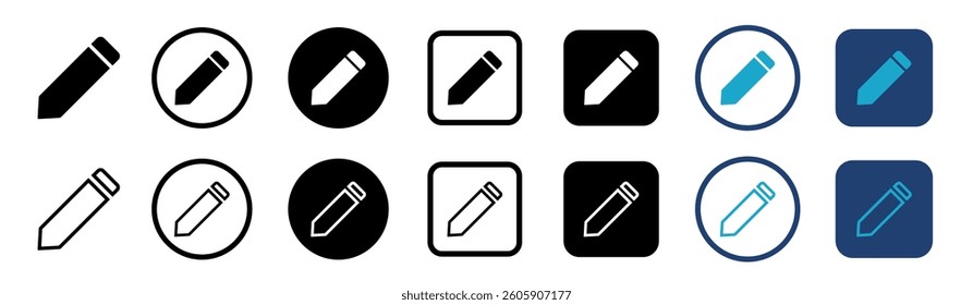  Pencil icons set. Pencil vector icon. Edit icon vector isolated on white background.