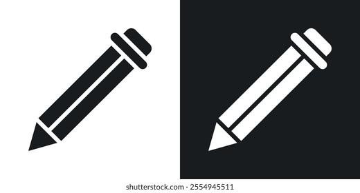 Pencil icons in solid black and white colors