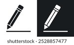 Pencil icons. solid style vector