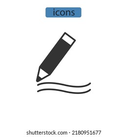 Pencil icons  symbol vector elements for infographic web