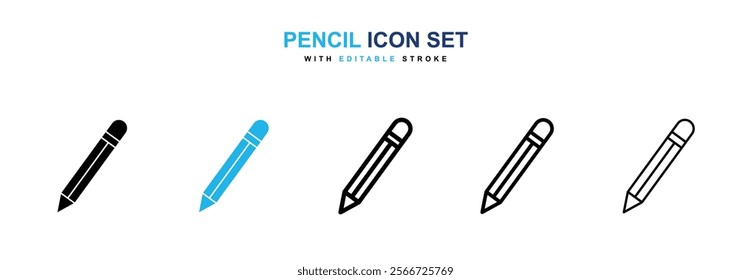 Pencil icons vector collection pack.