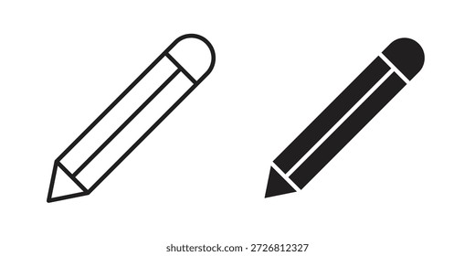 Pencil icons vector collection for web designs. flat icons