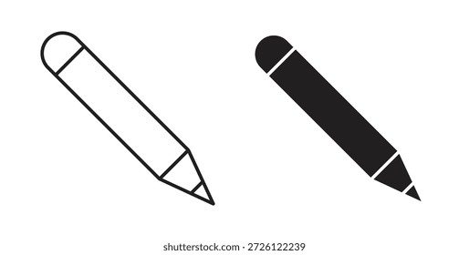 Iconos de lápiz símbolo de Vector con trazo editable y versiones planas