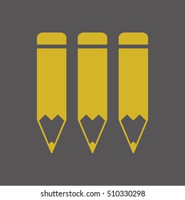 Pencil icon,vector.  Flat design.