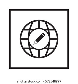 Pencil icon,vector. Flat design.