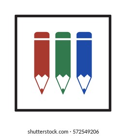 Pencil icon,vector.  Flat design.