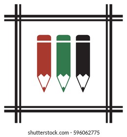 Pencil icon,vector.  Flat design.
