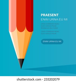 Pencil Illustration flat style. Creative start. Can be used for presentation, web page, booklet, etc.