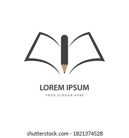 Pencil illustration logo template vector  design