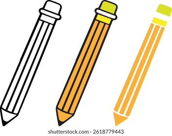 Pencil Illustration Set  , Pencil Drawing Set , Detailed Pencil Illustrations , Realistic Pencil Illustration Set 