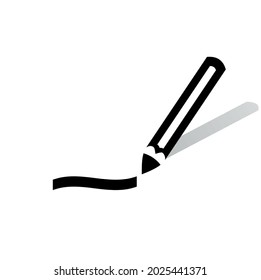 Pencil illustration with shadow and doodle