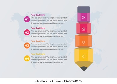 Pencil info graphic design template pencil vector image