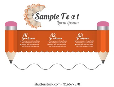 Pencil Infographic Design Template for presentation.vector illustration
