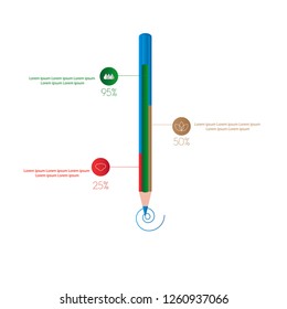 Pencil infographics useful, editable. And printable Perfect for use in a wide range of new media templates: Web Marketing Agency, Social Media Services Showcase, Online Marketing Apps, and Web.