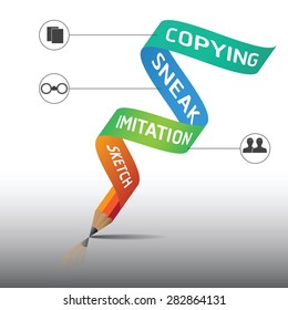 pencil Infographics . Vector illustration. can be used for workflow layout, banner, diagram, number options, web design.
