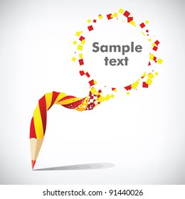 Pencil with inscription "Sample text"