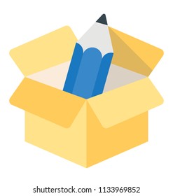 A pencil inside package box giving meaning to product design