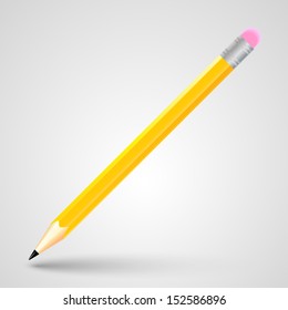 Pencil isolated on white background, vector illustration