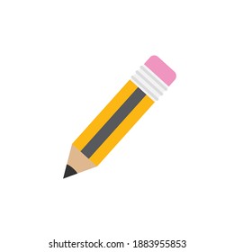 Lápiz aislado sobre fondo blanco. Icono de escritura de lápiz. Concepto de objeto escolar. Material vectorial