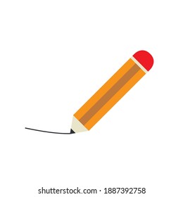 Pencil isolated on white background. Pencil write icon. School object concept. Vector stock