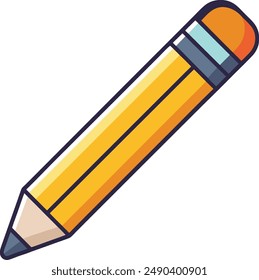 Pencil isolated on a white background. The concept of writing, drawing and studying. Vector illustration 