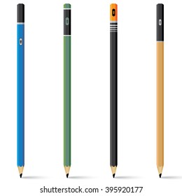 Pencil isolated on white background. Vector Carbon pencil on design.