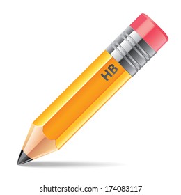 Pencil isolated on white photo-realistic vector illustration