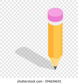 Pencil Isometric Icon 3d On A Transparent Background Vector Illustration