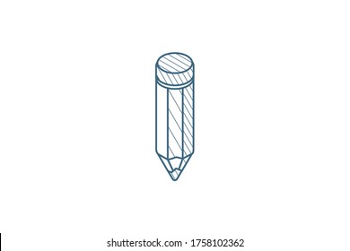 pencil isometric icon. 3d vector illustration. Isolated line art technical drawing. Editable stroke