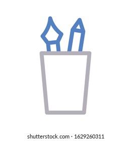 pencil jar vector color line icon 