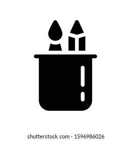 pencil jar vector glyph flat icon 