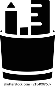 pencil jar vector illustration isolated on a transparent background. glyph vector icons for concept or web graphics.